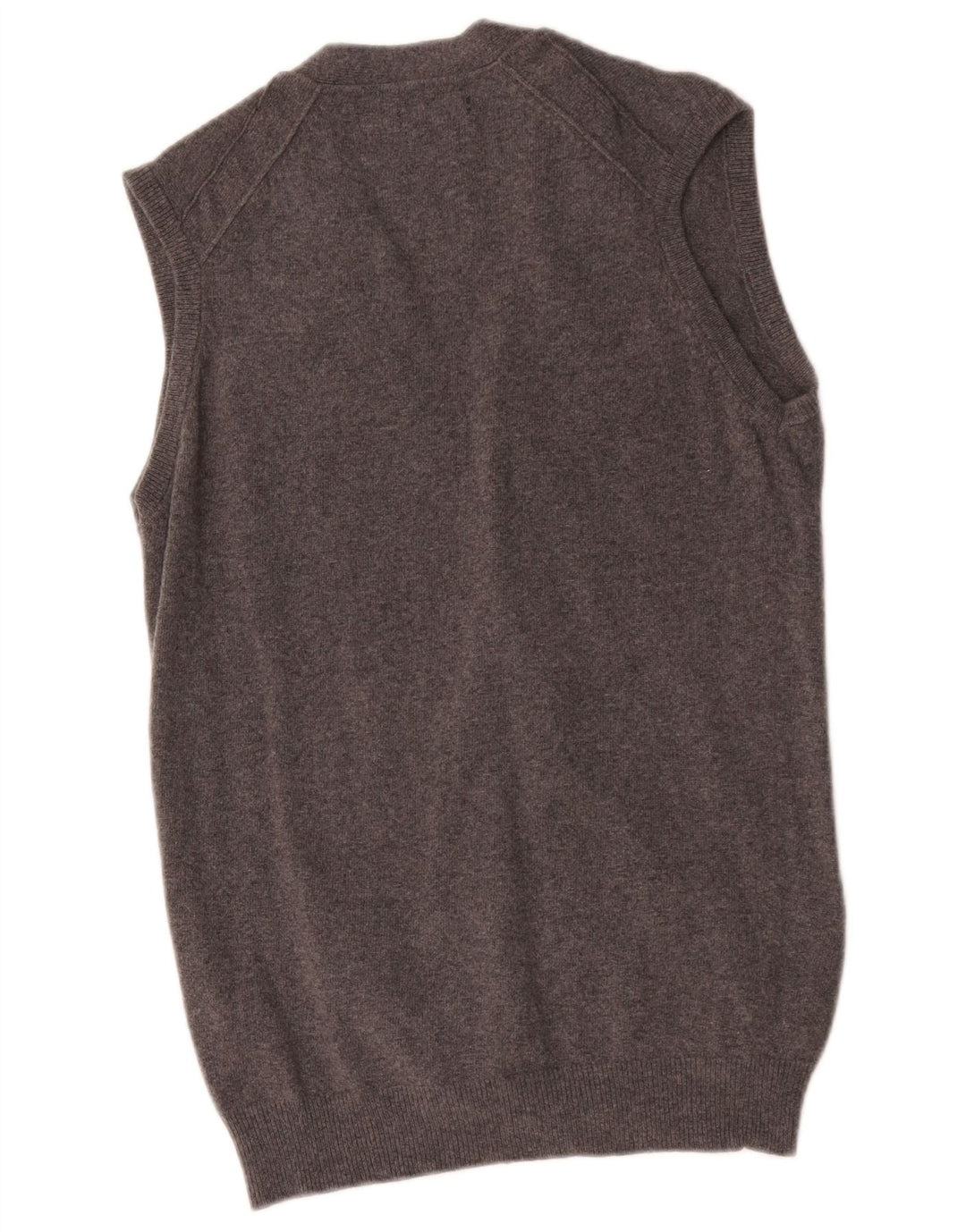 Suéter cardigã masculino sem mangas Massimo Dutti lã cinza médio