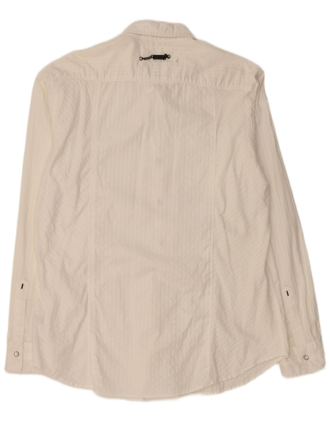 Camisa masculina GUESS XL listrada branca de algodão