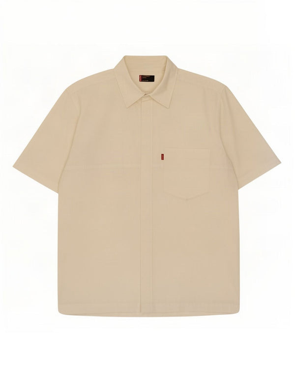 Camisa masculina de manga curta Levi's grande de algodão branco