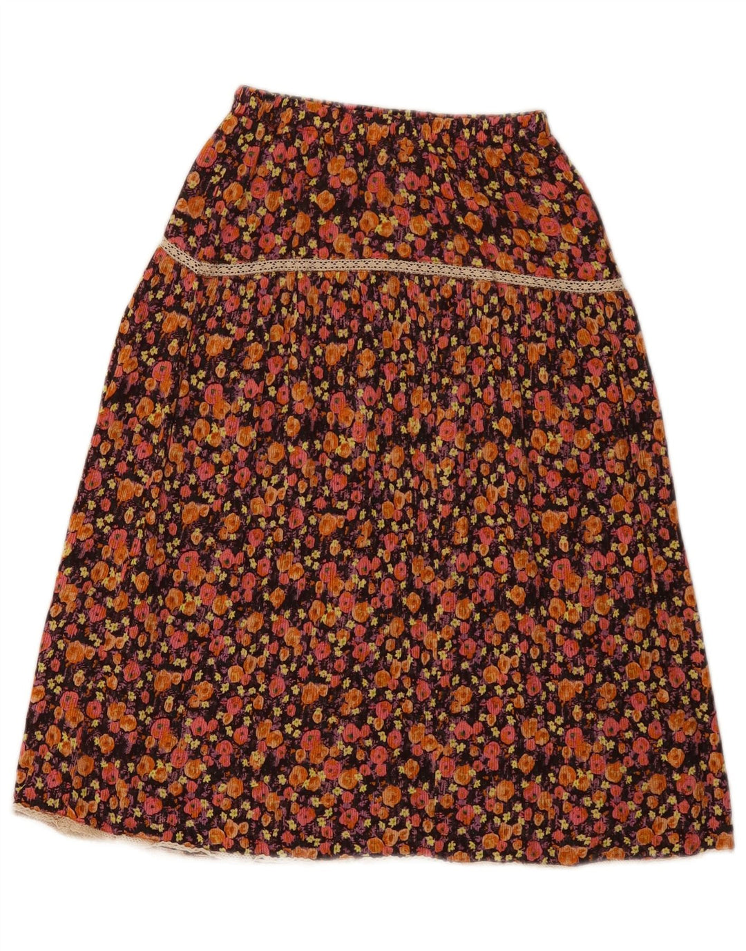 ZARA Meninas Saia A-Line 11-12 Anos W20 Viscose Floral Marrom