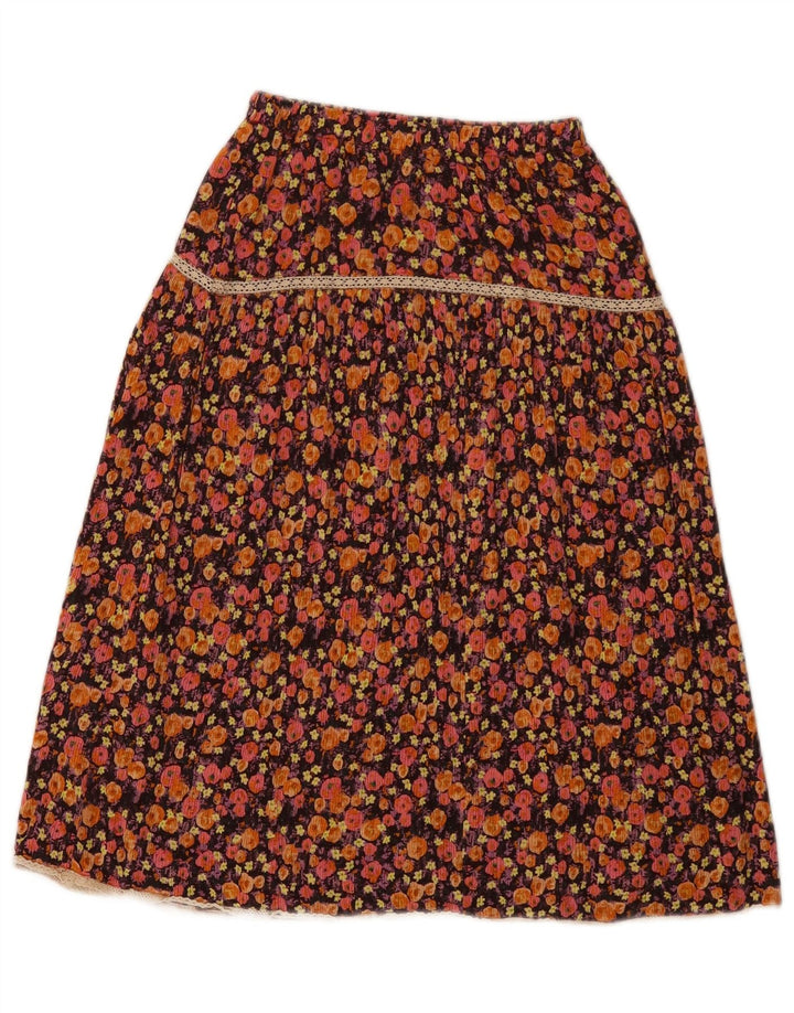 ZARA Meninas Saia A-Line 11-12 Anos W20 Viscose Floral Marrom