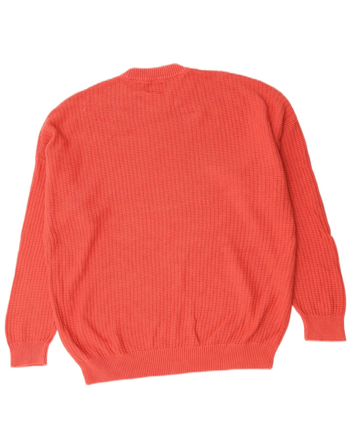 Zara Suéter masculino com gola redonda e algodão vermelho médio
