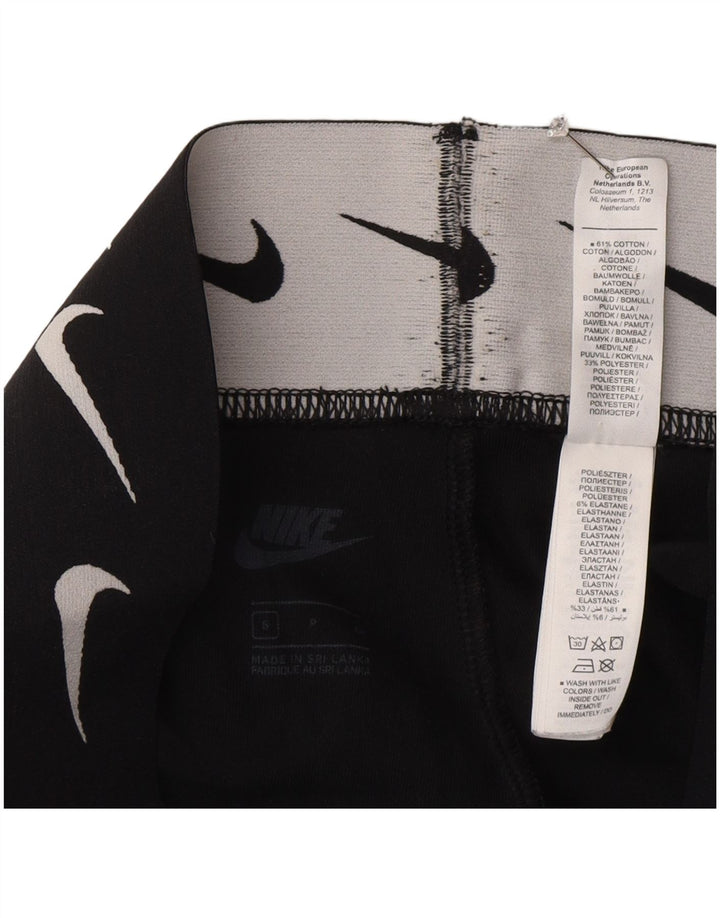 Leggings Nike Femininas Gráficas UK 10 Pequenas Algodão Preto
