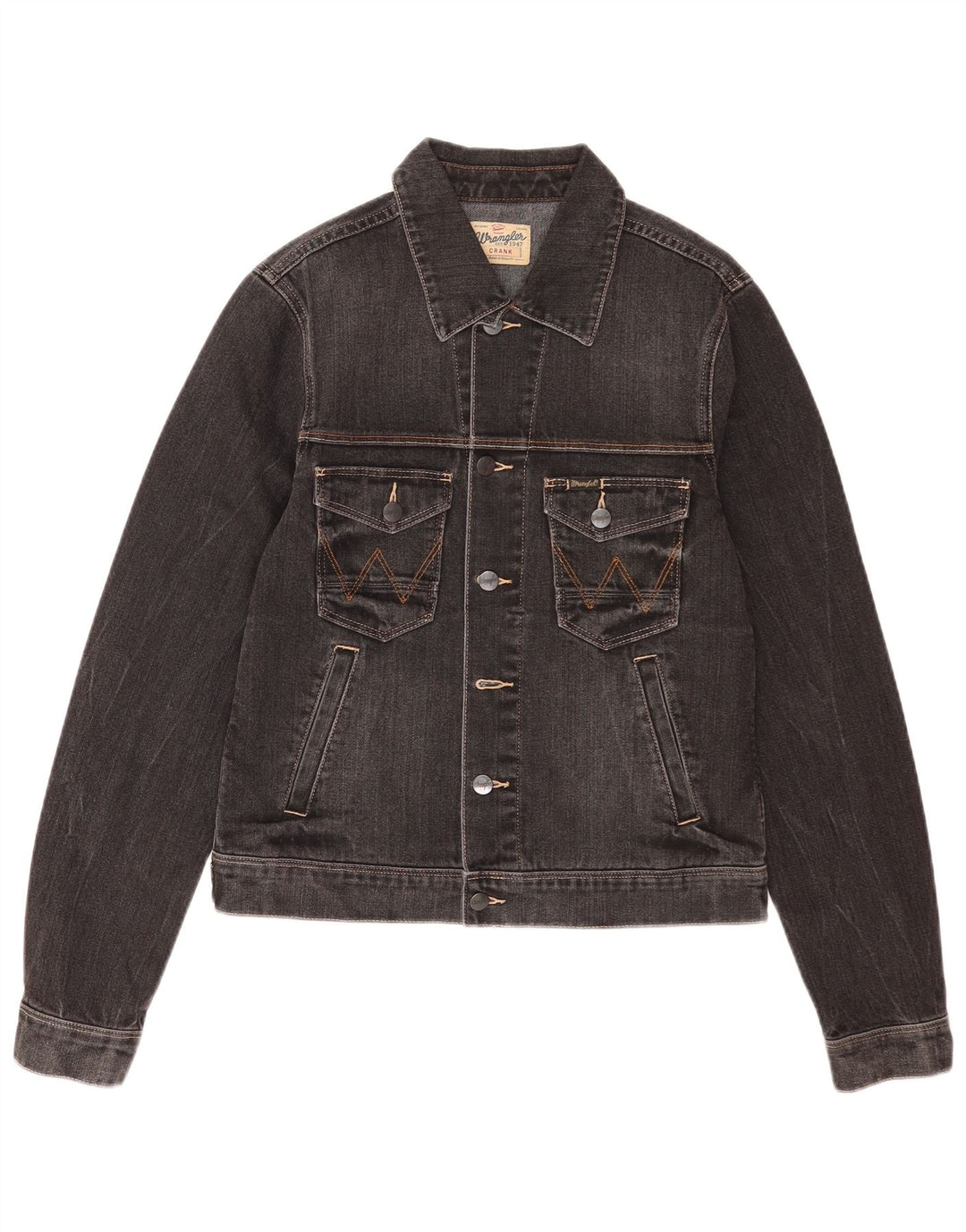 Jaqueta jeans Wrangler masculina Crank Reino Unido 36 pequena preta