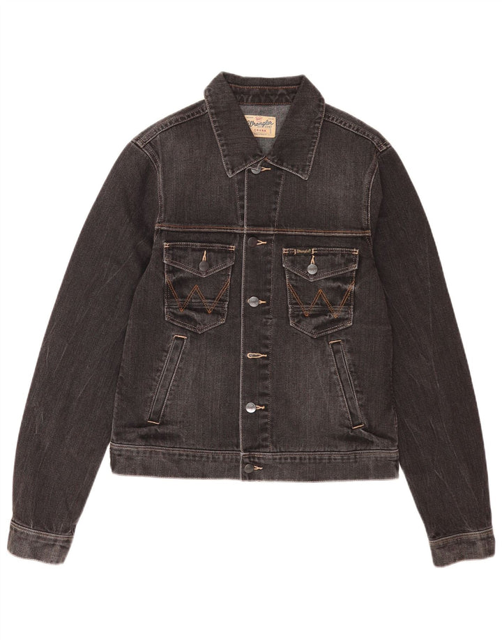 Jaqueta jeans Wrangler masculina Crank Reino Unido 36 pequena preta