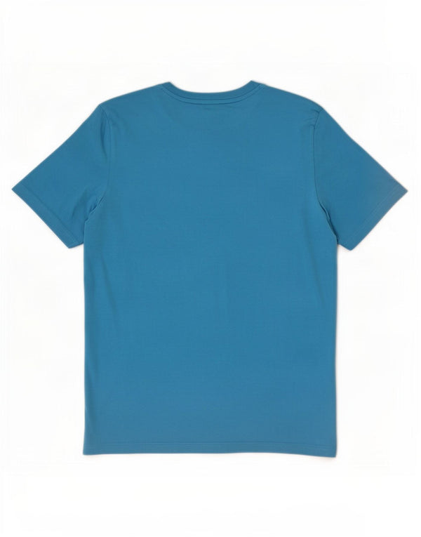 Puma Mens Graphic T-Shirt Top Médio Algodão Azul