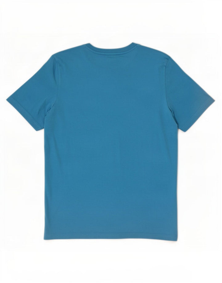 Puma Mens Graphic T-Shirt Top Médio Algodão Azul