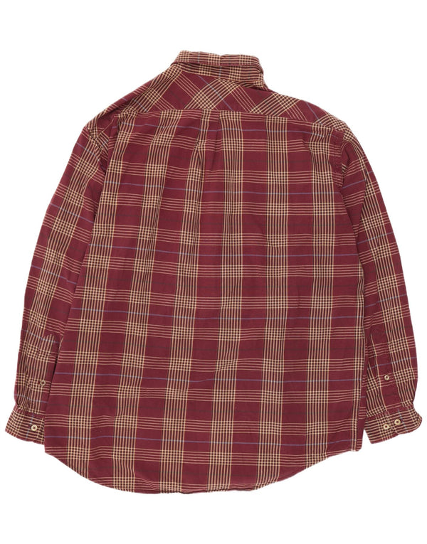 Camisa masculina Marlboro Classics 2XL algodão xadrez Borgonha
