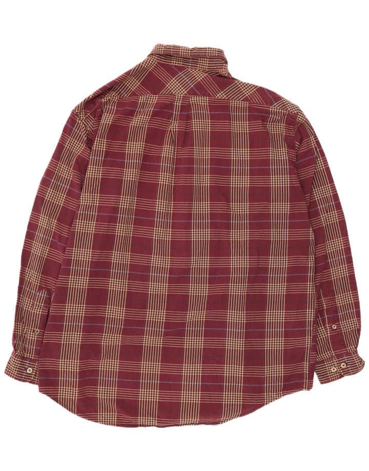 Camisa masculina Marlboro Classics 2XL algodão xadrez Borgonha