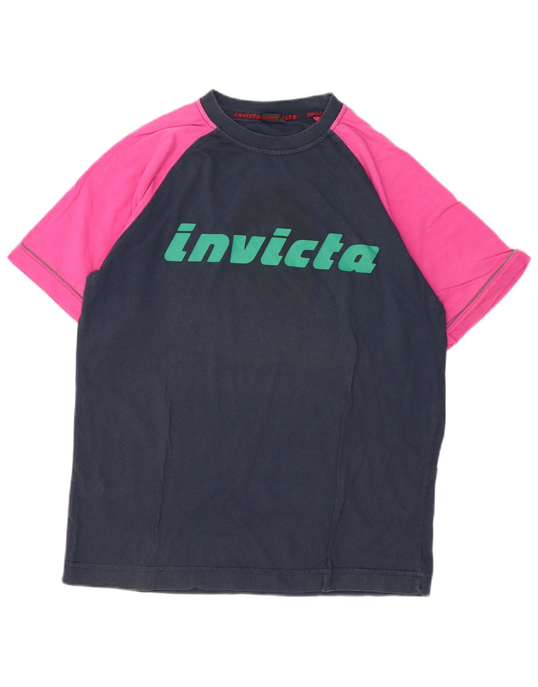 Camiseta masculina gráfica Invicta Top médio azul marinho algodão colorblock