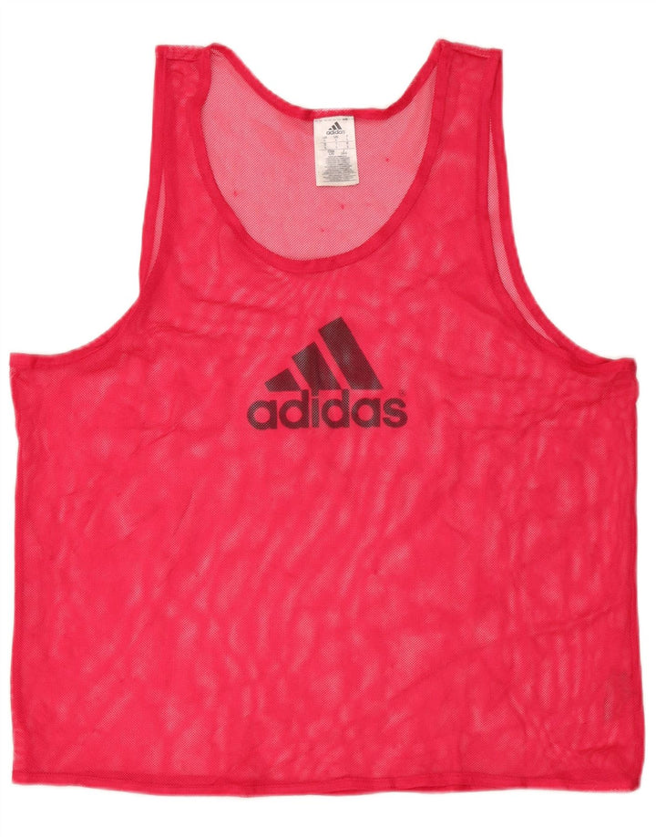 Adidas masculino transparente colete gráfico top grande rosa poliéster