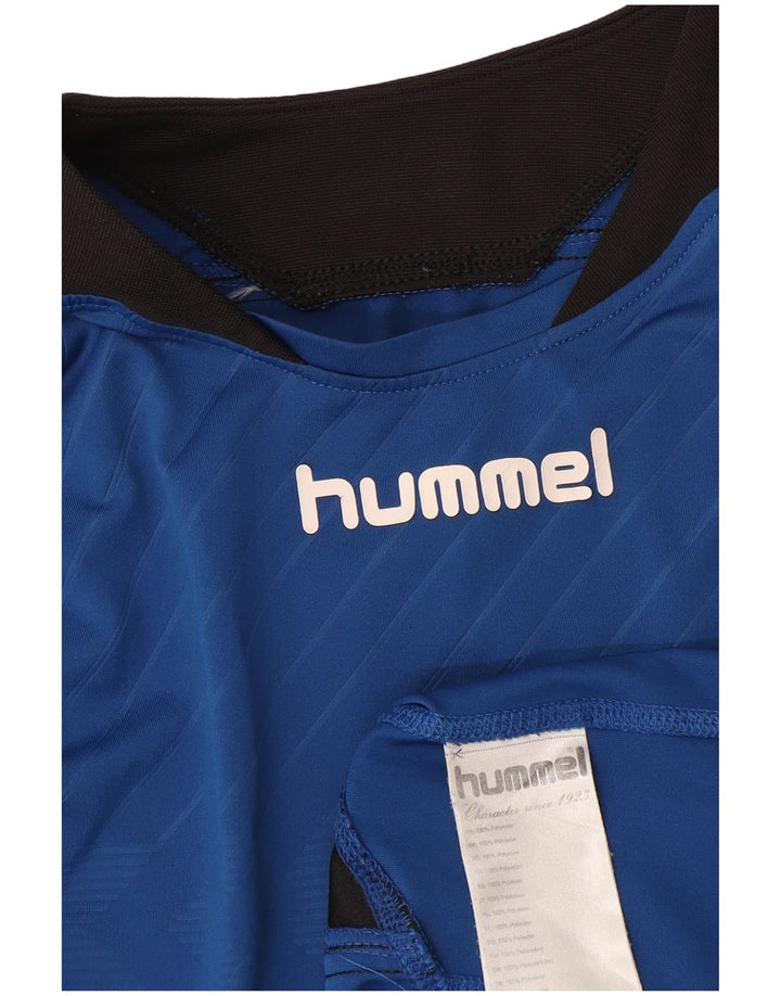 Hummel Mens Graphic Top Manga Longa Médio Azul Poliéster Esportes