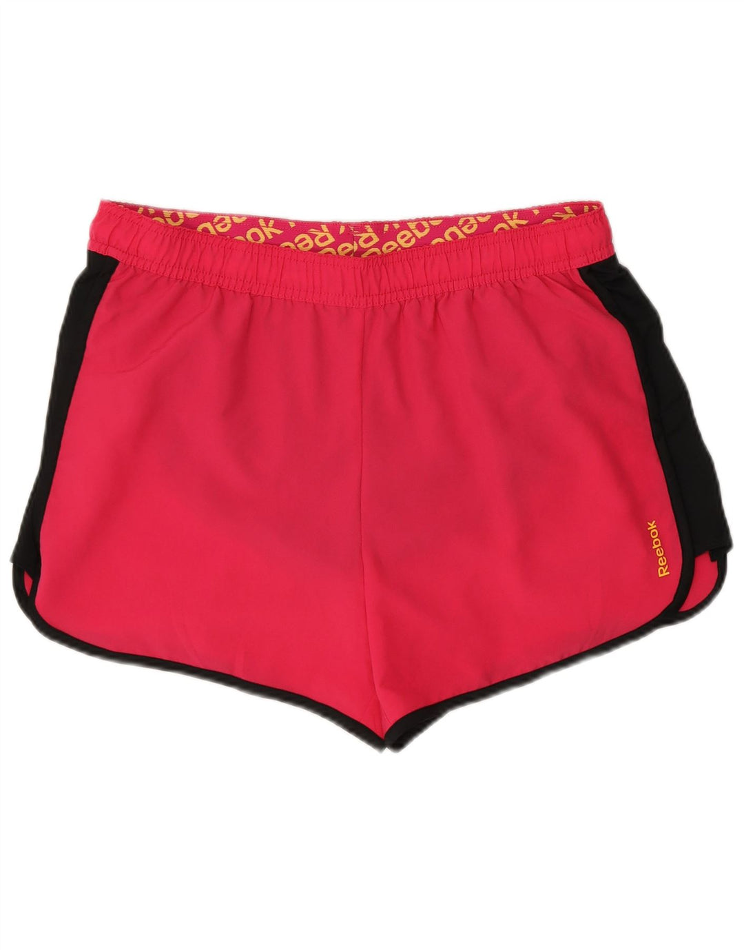 Shorts esportivos femininos Reebok UK 12/14 poliéster vermelho médio