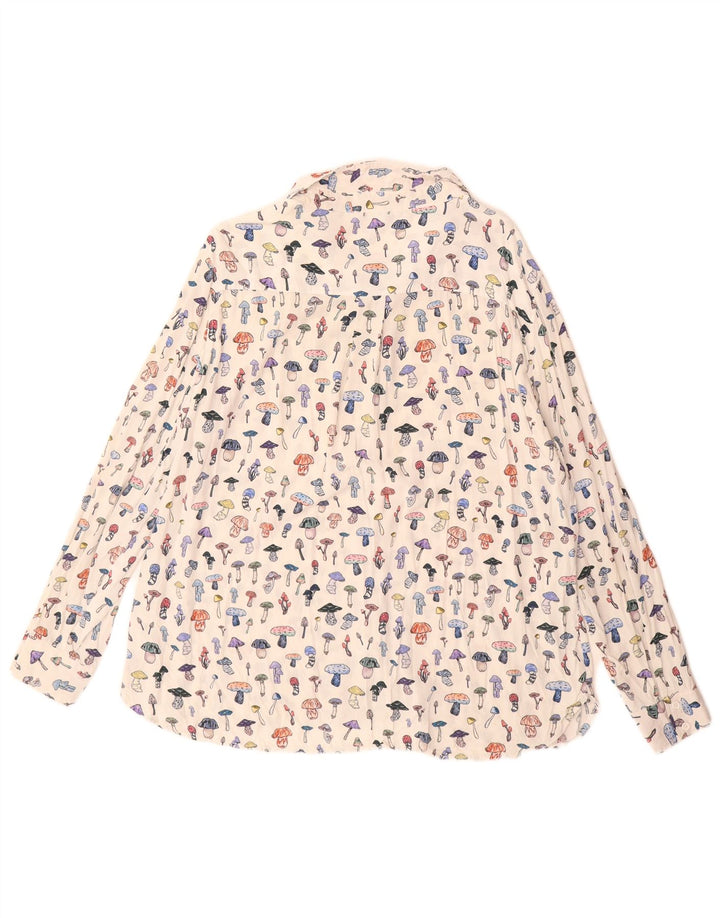 Blusa feminina com estampa abstrata francesa French Connection Reino Unido 14 grande branca