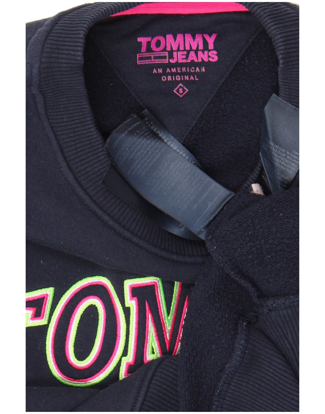 Suéter cropped feminino TOMMY HILFIGER Reino Unido 10 pequeno azul marinho