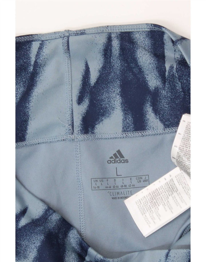 Leggings Adidas Feminino Climalite Abstract Pattern UK 16/18 Grande Azul