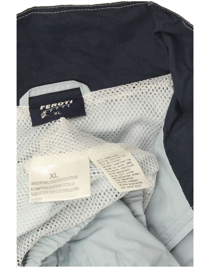 Jaqueta corta-vento masculina Feroti UK 42 XL azul colorblock poliéster