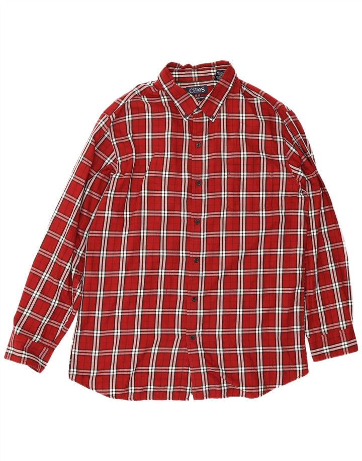 Camisa masculina de flanela Chaps XL de algodão xadrez vermelho