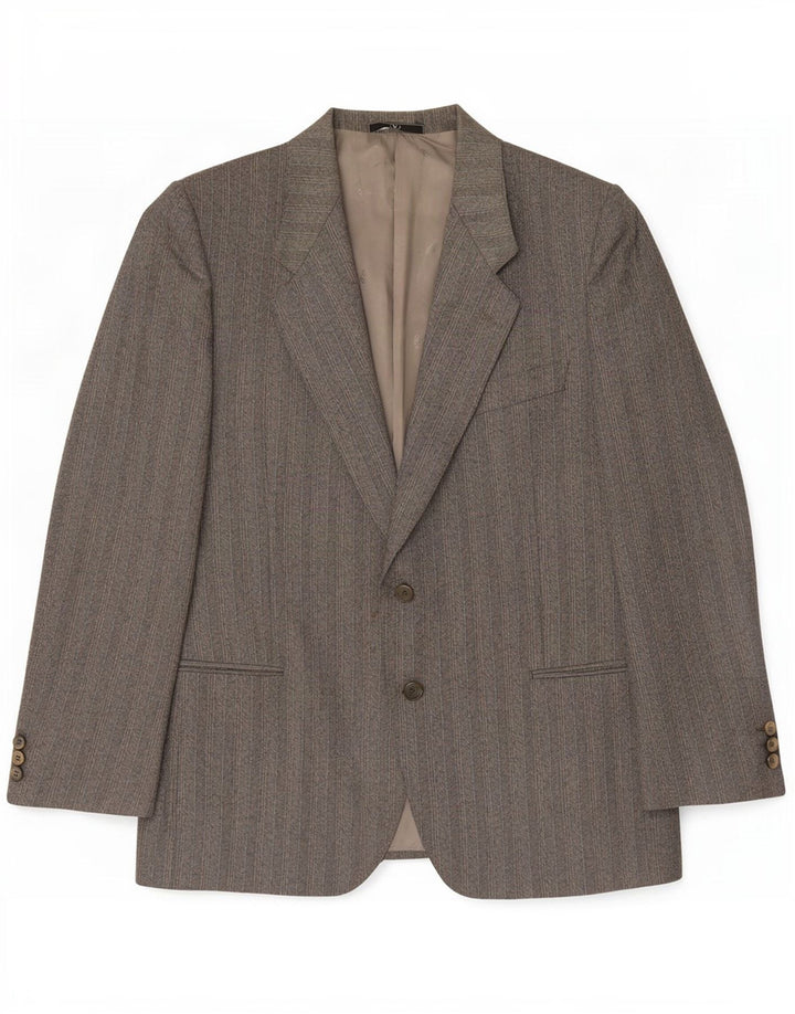 Jaqueta Blazer Masculina Valentino com 2 Botões Reino Unido 38 Espinha de Peixe Cinza Médio