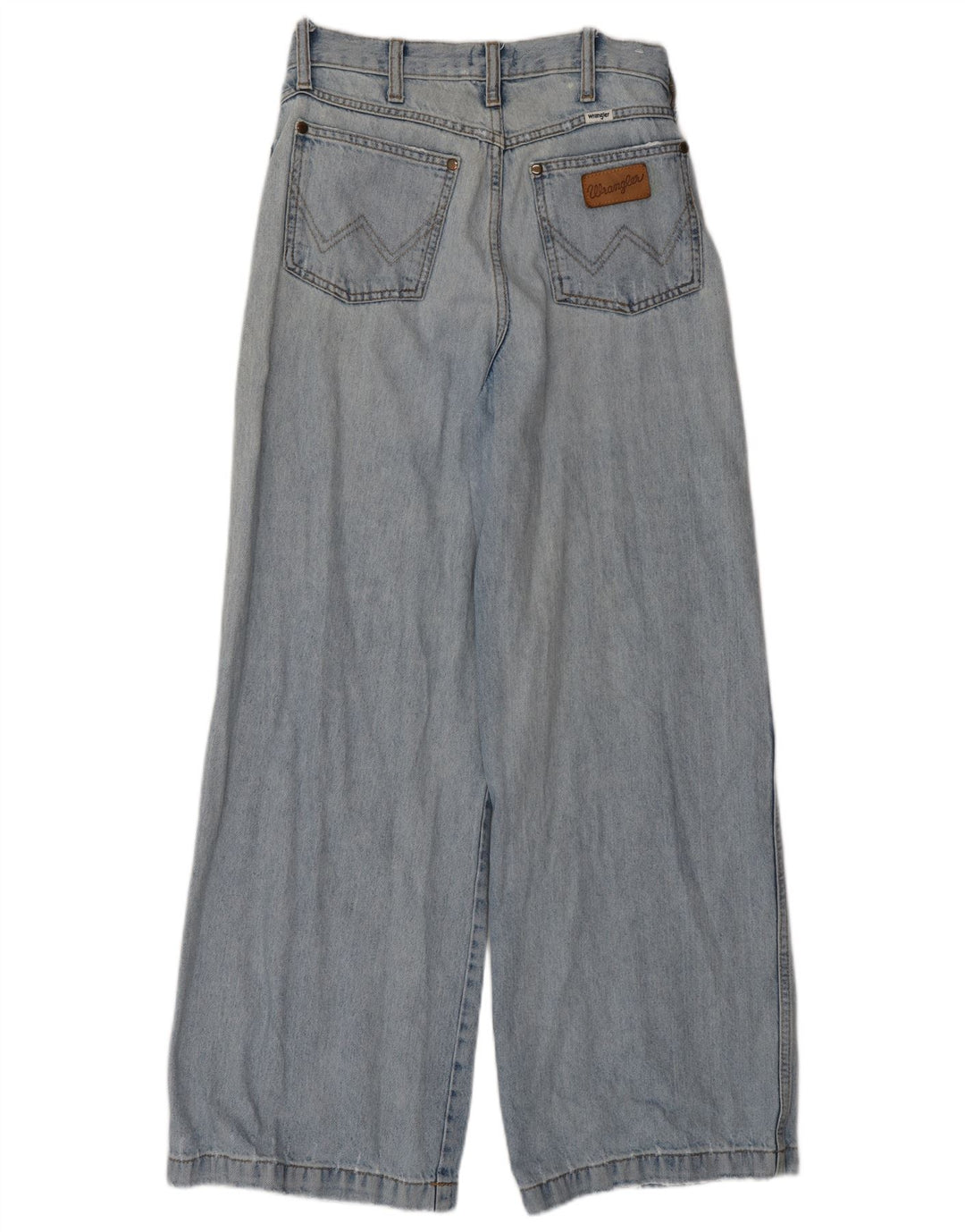 Calça jeans masculina WRANGLER desgastada com perna larga W27 L29 algodão azul