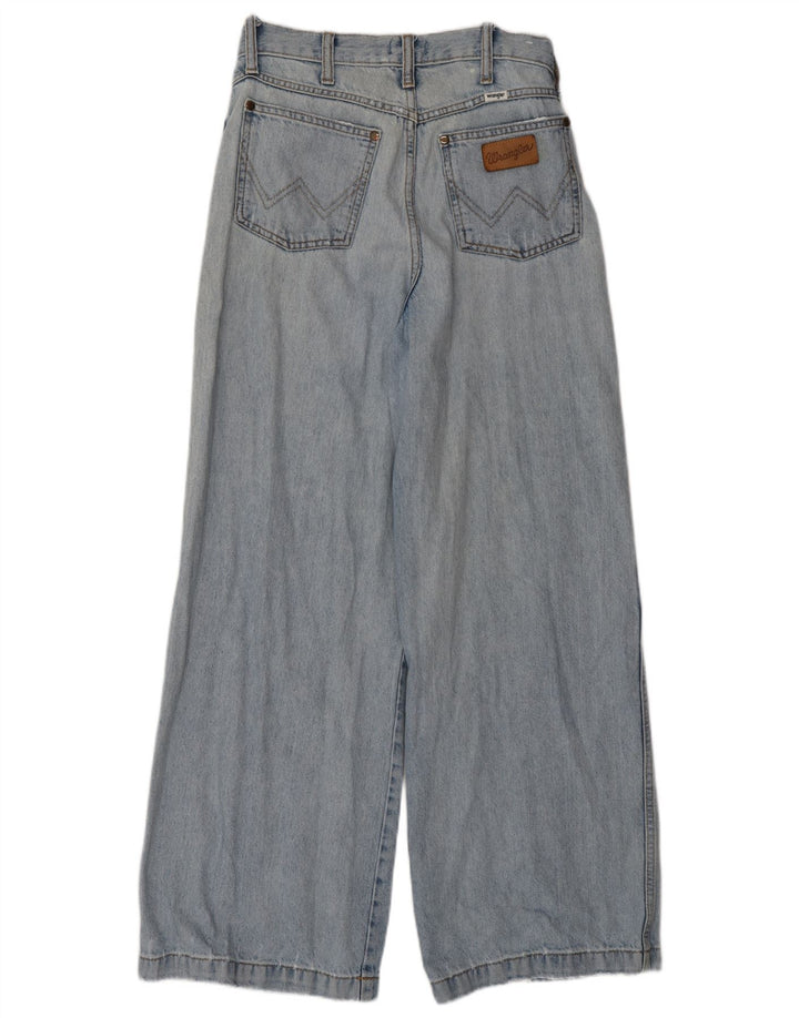 Calça jeans masculina WRANGLER desgastada com perna larga W27 L29 algodão azul
