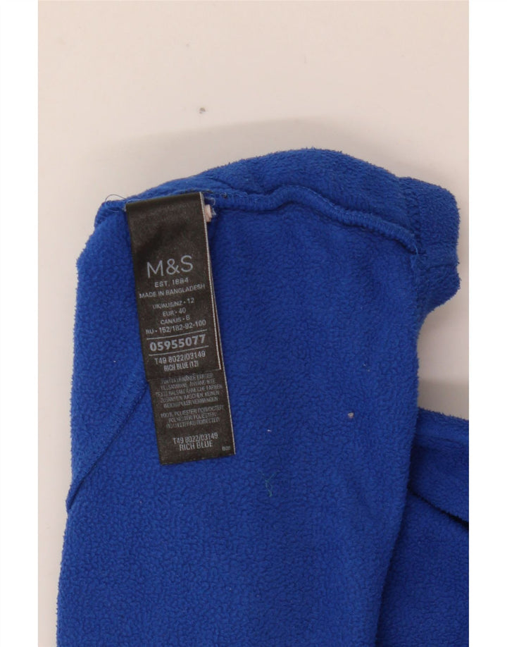 Jaqueta de lã feminina Marks & Spencer Reino Unido 12 poliéster azul médio