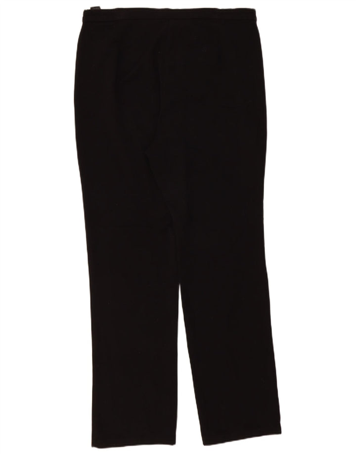 Calça casual feminina Marks & Spencer Reino Unido 14 grande W34 L32 poliéster preto