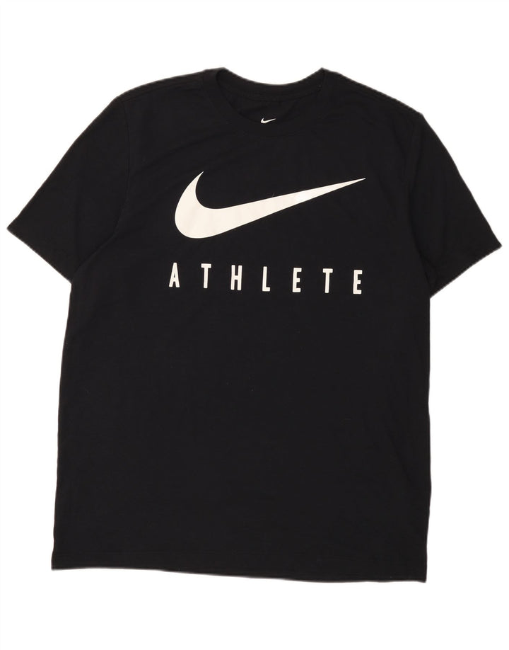 Camiseta masculina NIKE Dri Fit Graphic Top grande de algodão preto