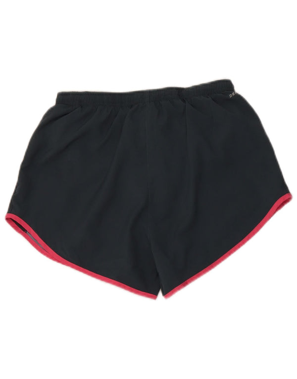 Shorts esportivos femininos Nike Dri Fit UK 6 XS azul marinho colorblock poliéster