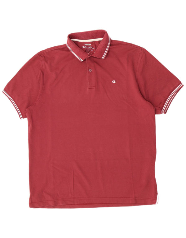 Camisa polo masculina Champion Easy Fit XL de algodão vermelho