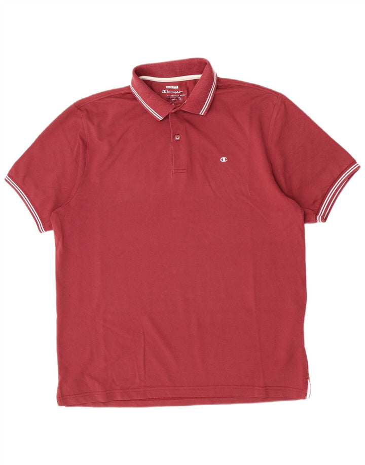 Camisa polo masculina Champion Easy Fit XL de algodão vermelho