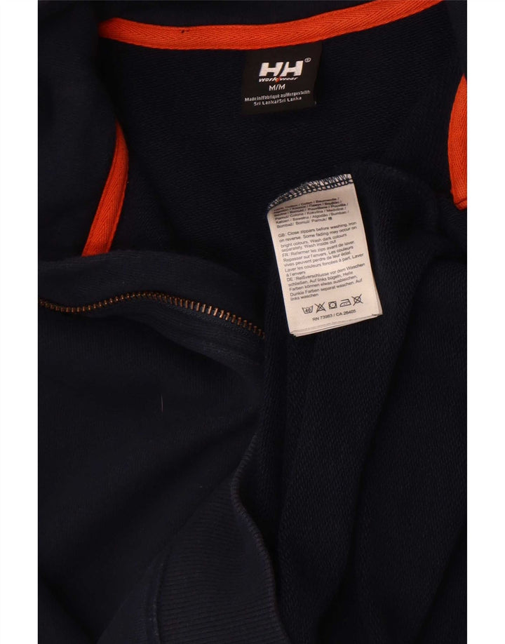 Moletom masculino Helly Hansen com zíper e gola em algodão azul marinho médio