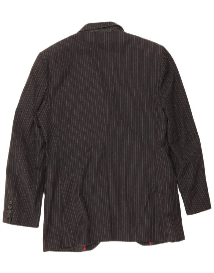 Jaqueta blazer masculina Sisley com 3 botões IT 46 algodão listrado cinza pequeno