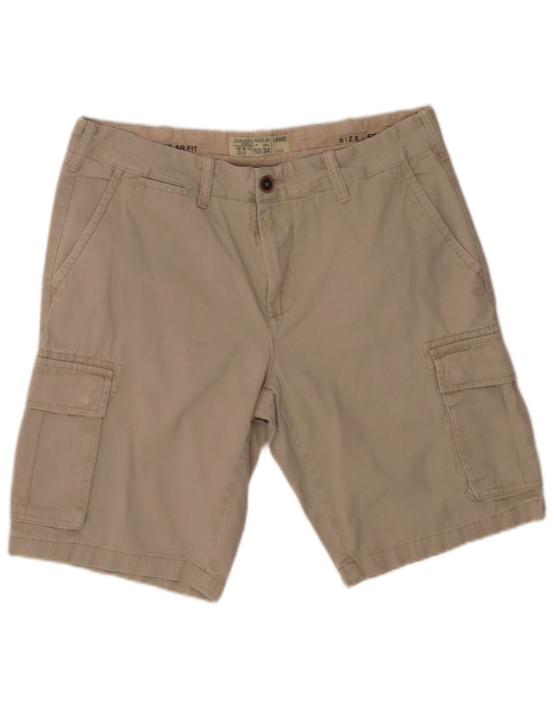 OVS Mens Regular Cargo Shorts IT 50 Grande W34 Algodão Bege