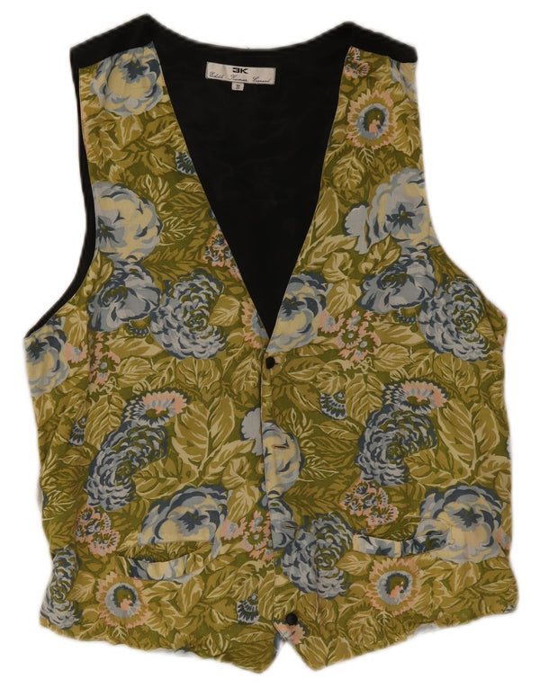 Colete masculino 3K pequeno algodão floral verde