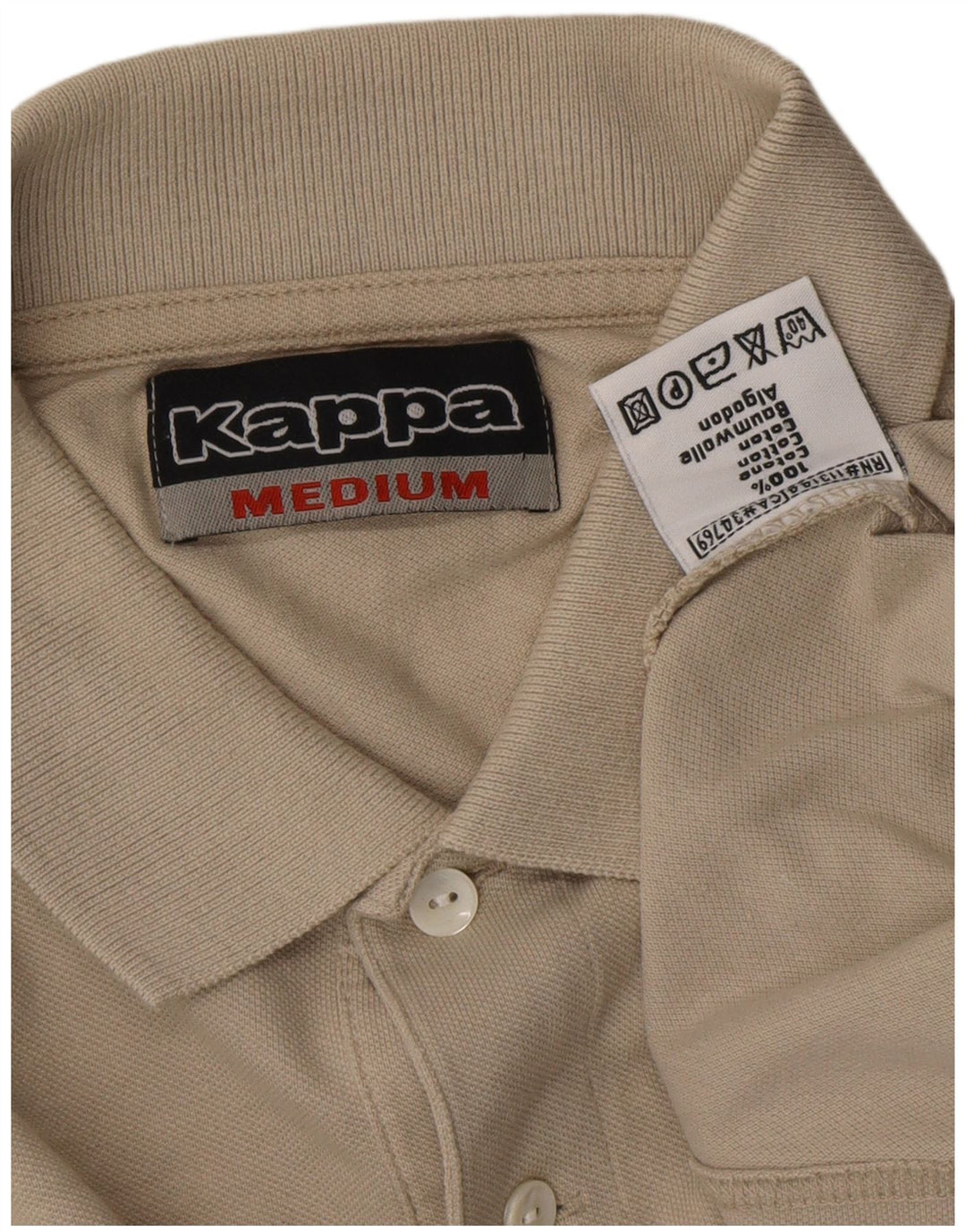 Camisa polo masculina KAPPA algodão bege médio
