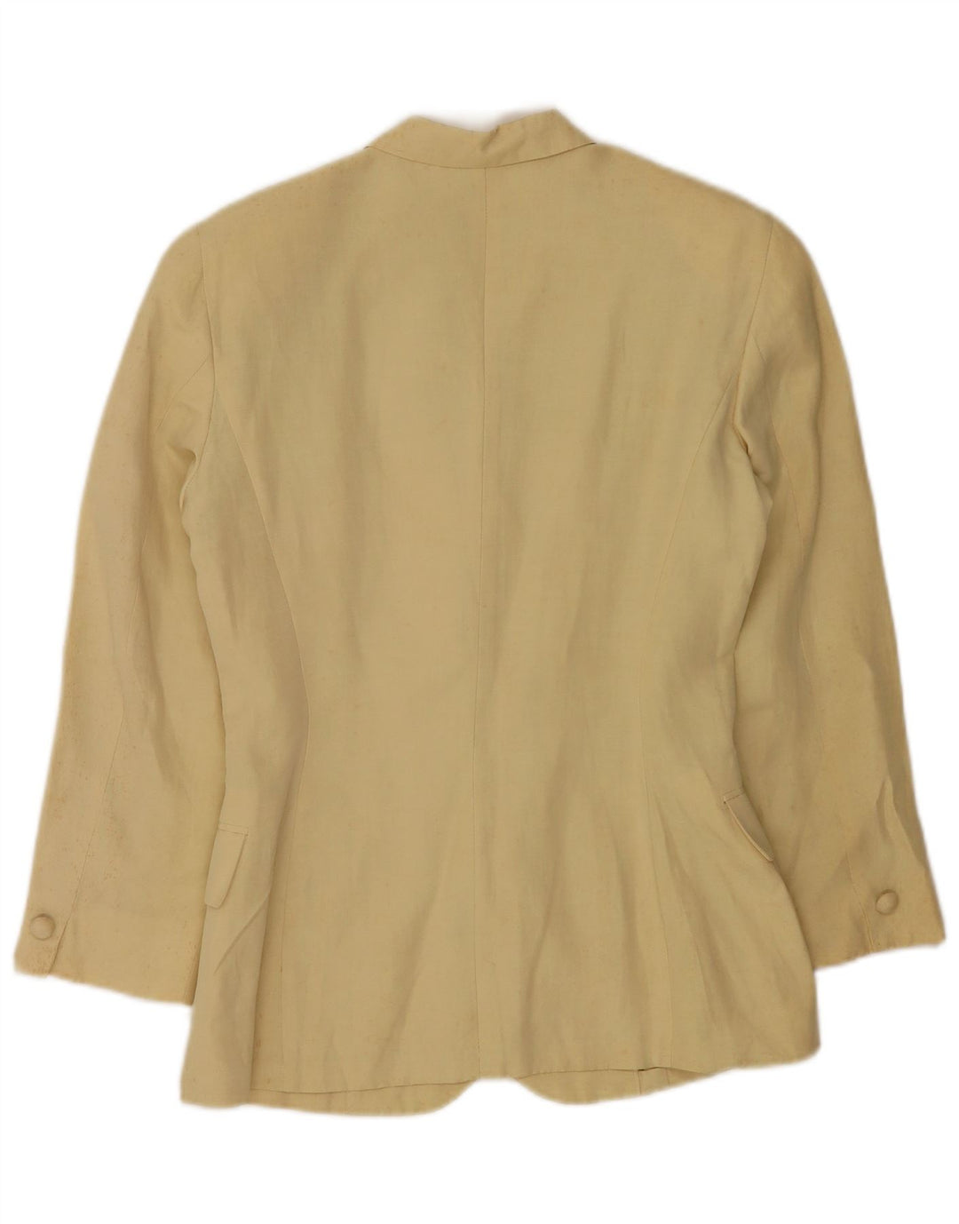 Max&Co. Jaqueta Blazer Feminina com 4 Botões Reino Unido 14 Seda Amarela Média