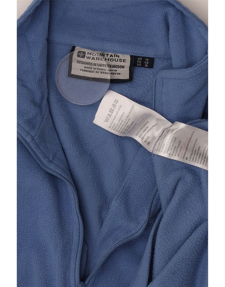 Mountain Warehouse feminino com zíper e gola em ponte de lã Reino Unido 14 grande poliéster azul