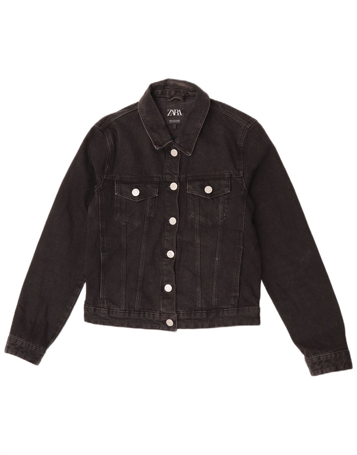 Jaqueta jeans feminina Zara UK 12 médio preto