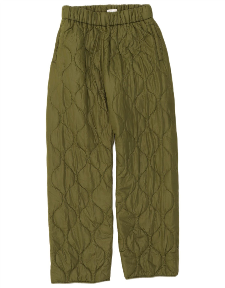 Calça acolchoada feminina Topshop XS W25 L30 poliéster verde