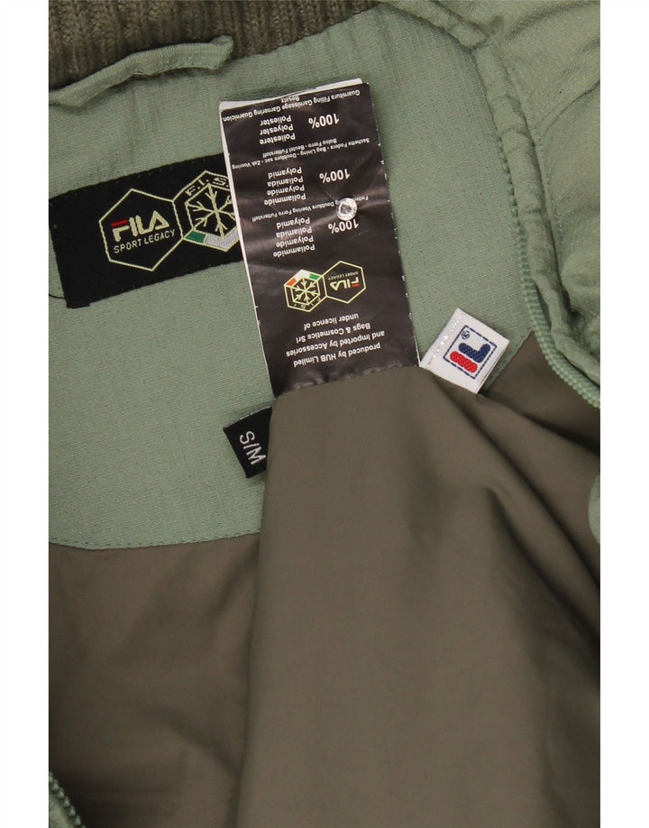 Jaqueta masculina Fila com capuz acolchoada UK 36 pequena poliamida verde