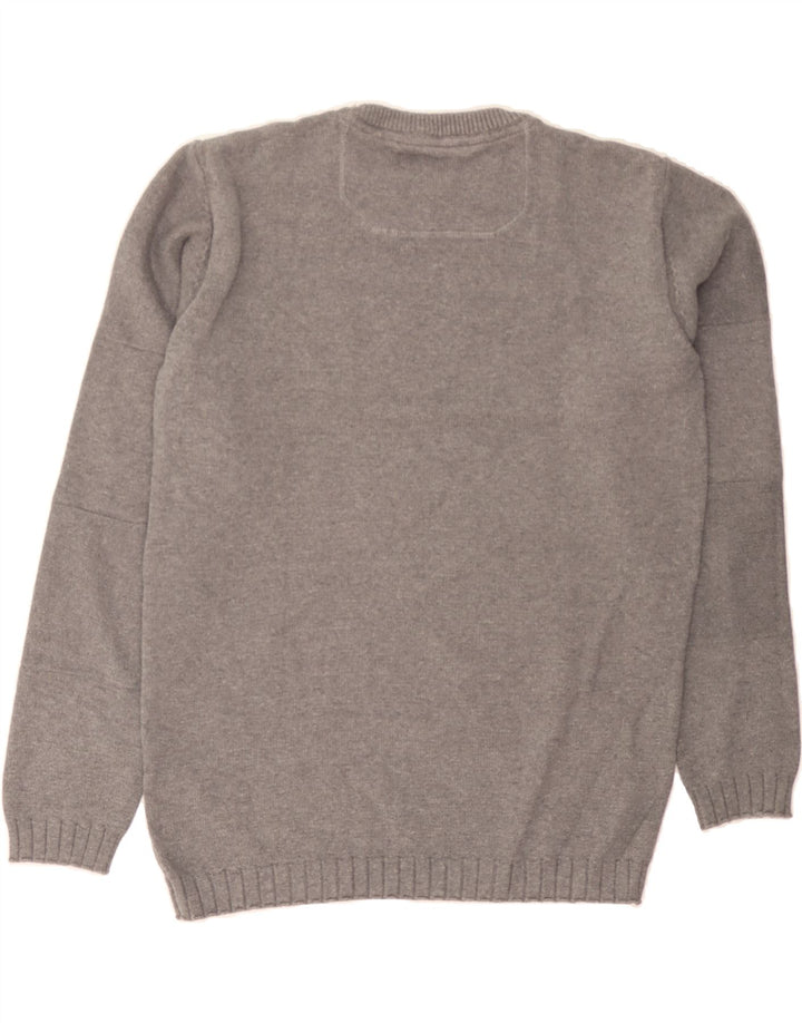 JACK & JONES Mens Crew Neck Jumper Sweater XL Grey Cotton Vintage Jack & Jones and Second-Hand Jack & Jones from Messina Hembry 