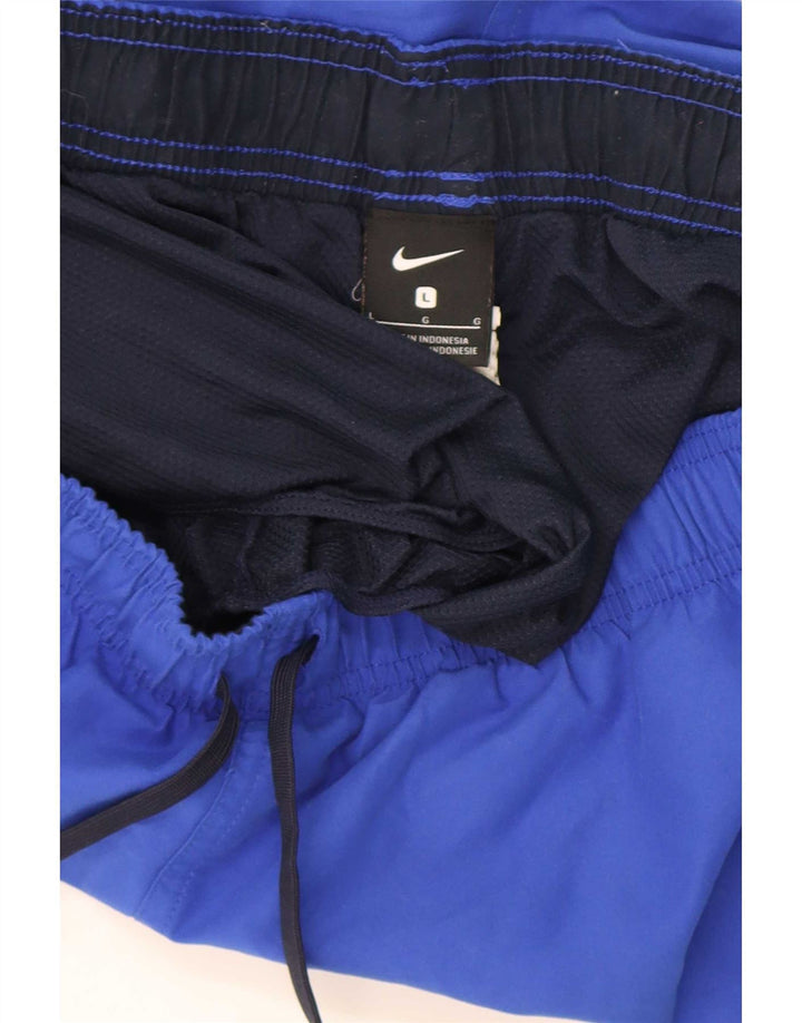 Shorts esportivos gráficos masculinos Nike grande poliéster azul