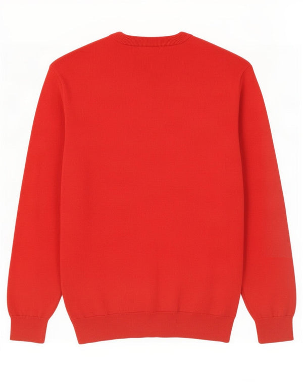 Lacoste Suéter masculino com gola redonda tamanho 7 2XL algodão vermelho