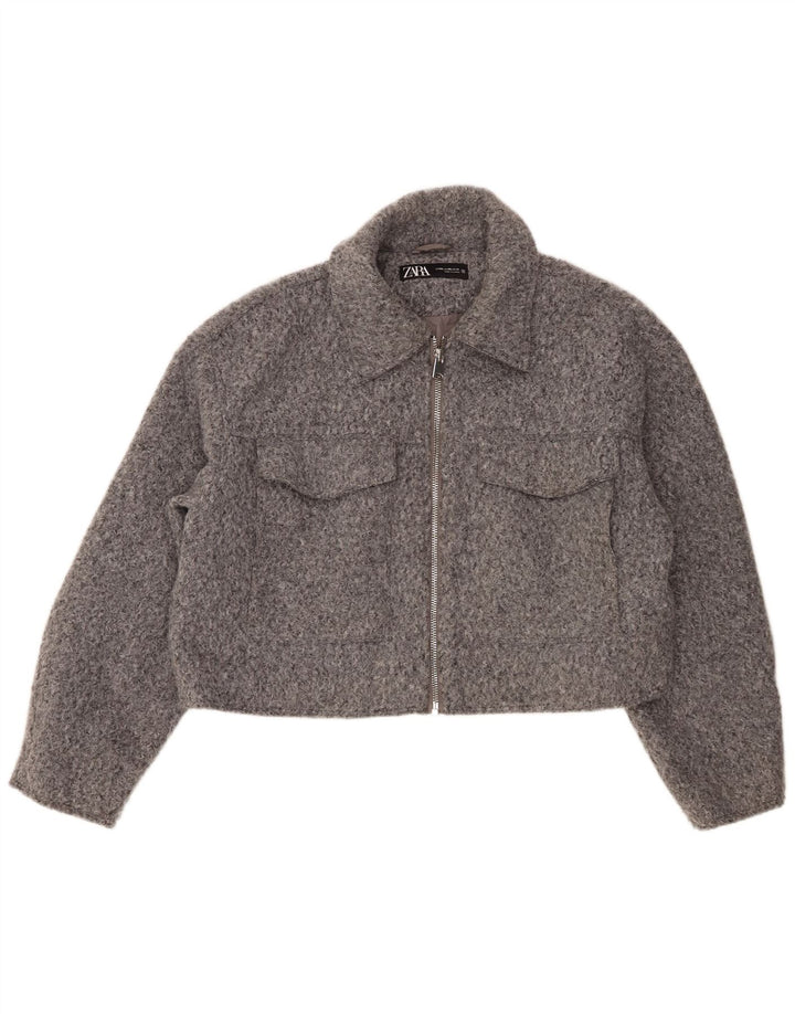 Jaqueta bomber feminina Zara UK 20 2XL cinza poliéster