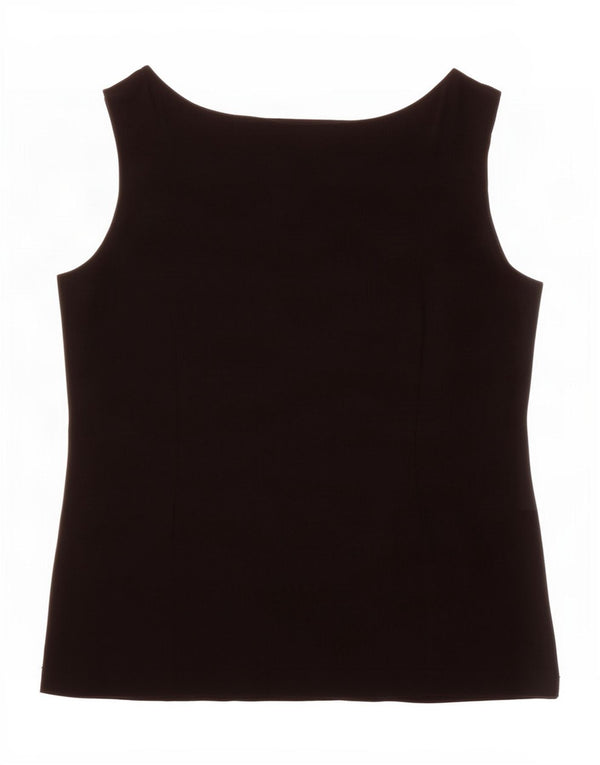 Blusa feminina sem mangas Marks & Spencer Reino Unido 18 XL viscose preta