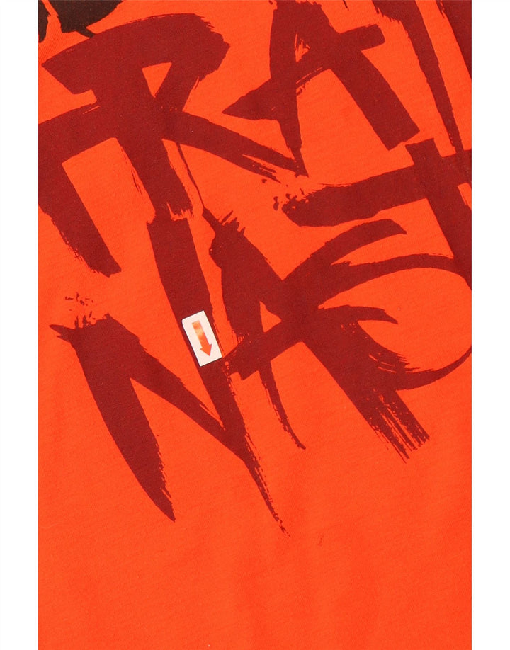 Adidas Mens Climalite Graphic Camiseta Top Médio Laranja Poliéster