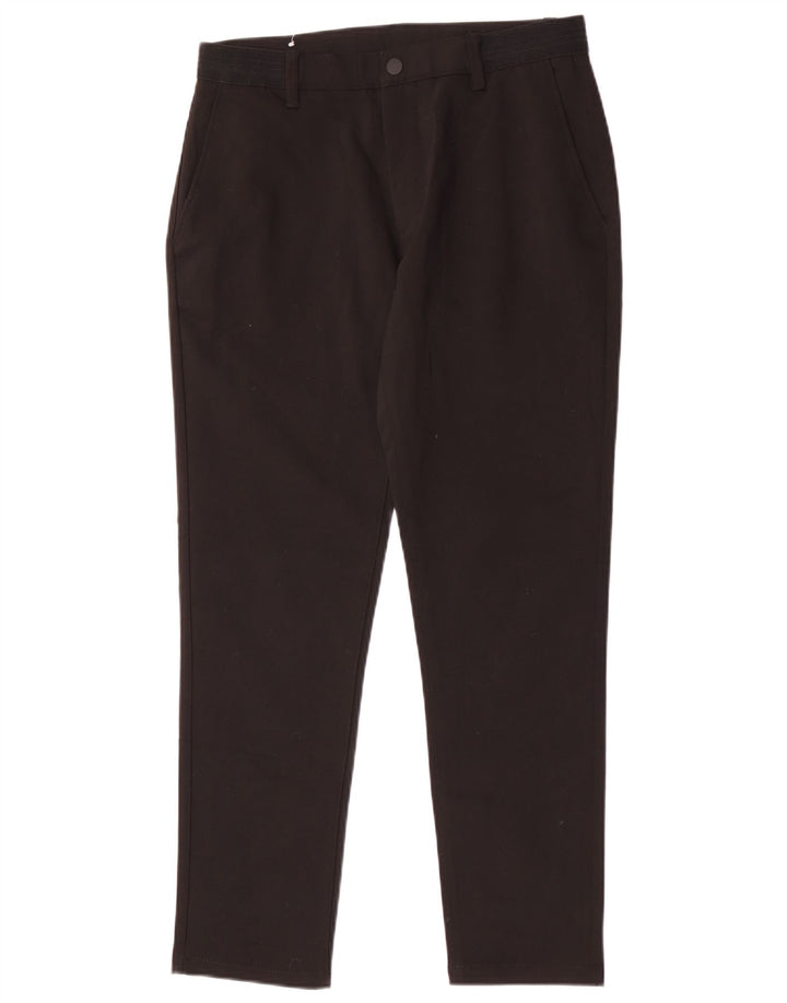 Zara Mens Slim Chino Calças Médio W31 L29 Algodão Preto