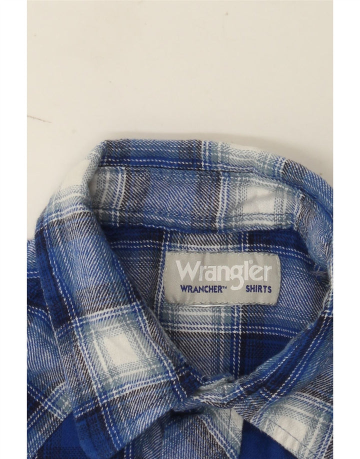 Camisa masculina de flanela Wrangler grande xadrez azul