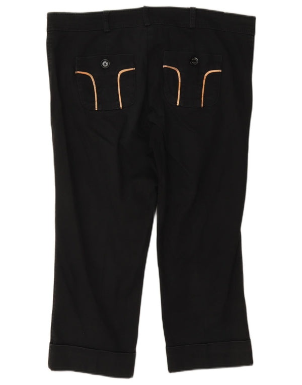 ALVIERO MARTINI Womens Capri Trousers UK 14 Large W32 L20 Black